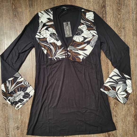 Tops - Vertigo Paris Top - Black White Flower